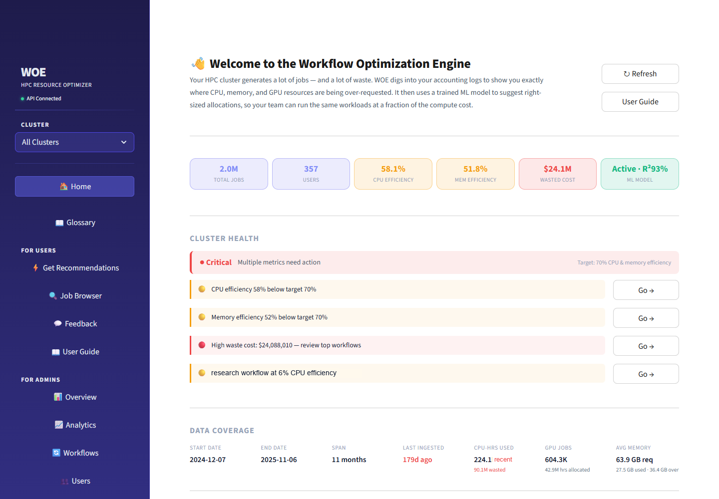 Workflow optimization engine overview
