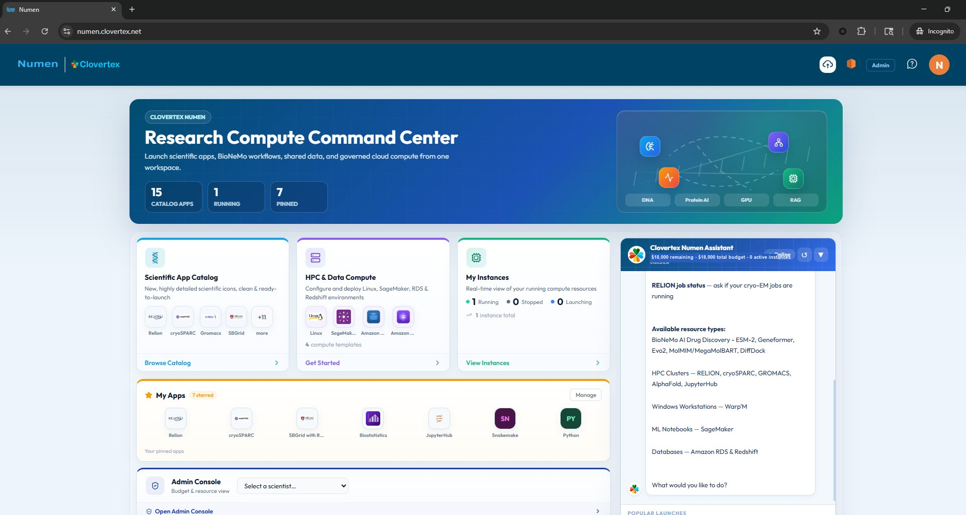 NUMEN command center