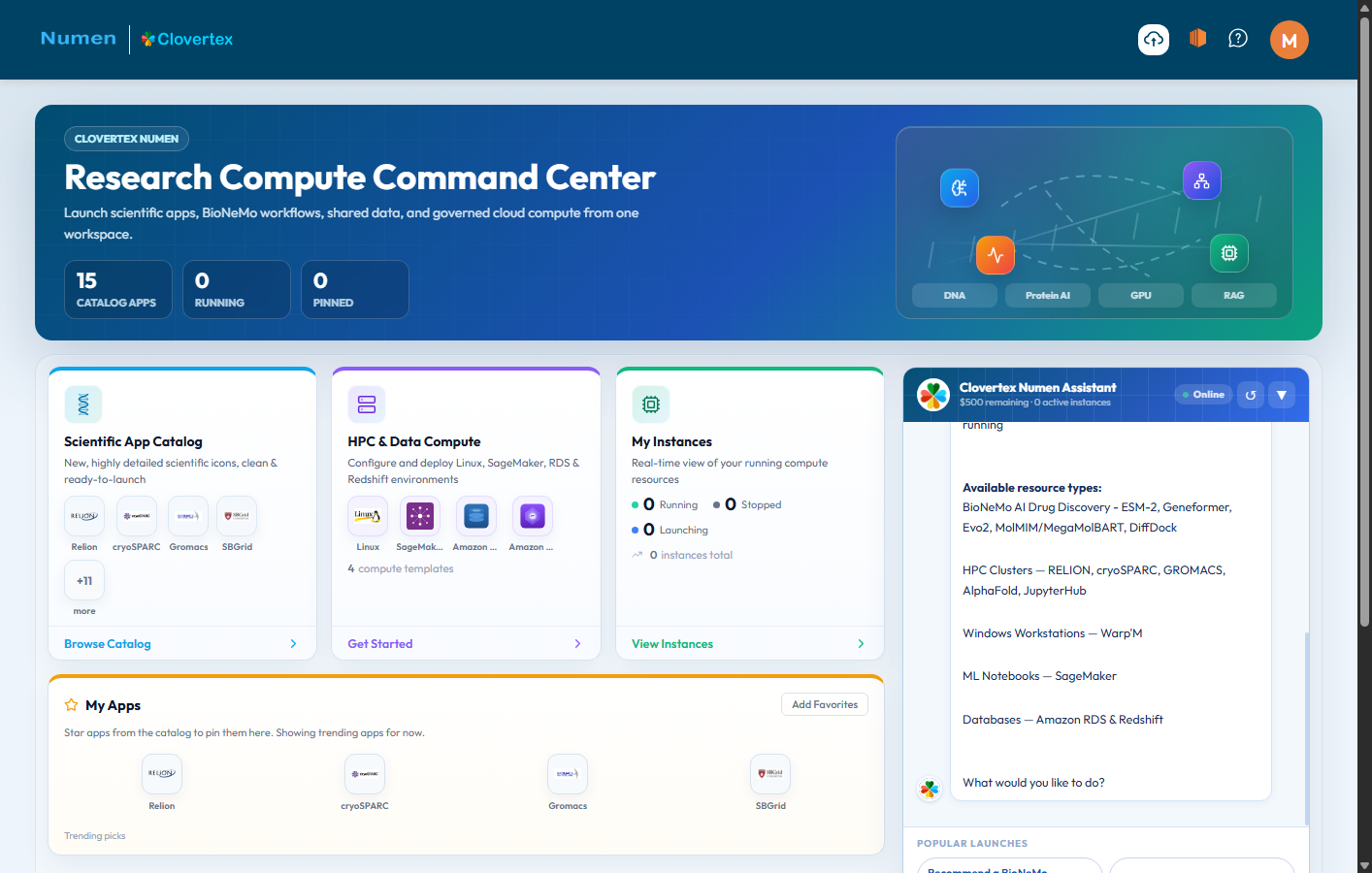 NUMEN research compute command center